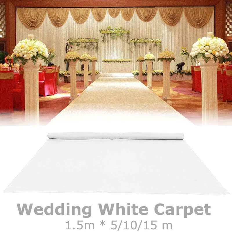 1.5x15/10/5m Wedding Carpet Outdoor White Aisle Runner Carpe