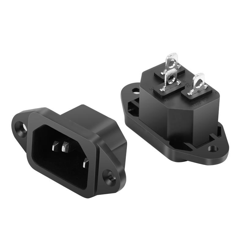 2 Pcs 3P Male Plug Panel Power Inlet Sockets Connectors AC P