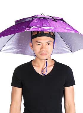 Portable Fishing Umbrella Hat Cap Foldable Sun Shade Waterpr