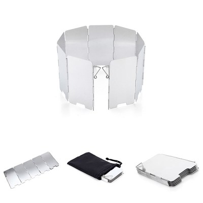 9-Plates Stove Cookware Wind-Shield Camping-Screen Folding P