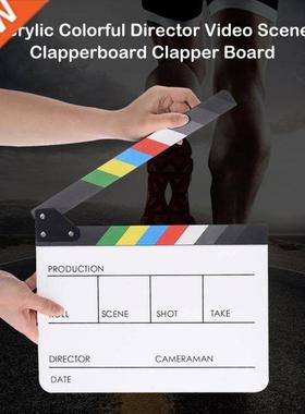 Portable Colorful Director Video Scene Clapperboard Acrylic