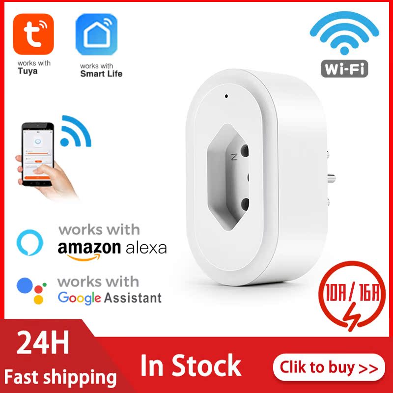 Tuya WiFi BR Smart Plug 10/16A 110-240V Adapter Wireless