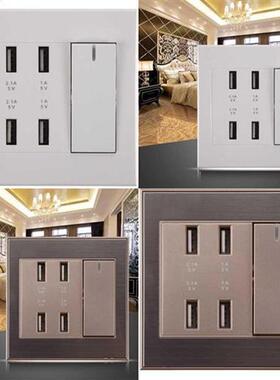 4-Port USB Wall Socket Charger AC Power Receptacle Outlet P