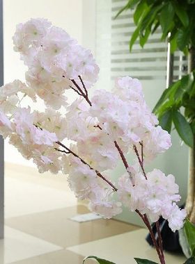 Artificial Pollen Red Silk Wedding Decoration Cherry Branch