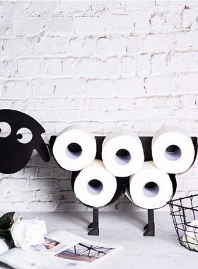 Metal Sheep Dog Shape Toilet Tissue Rack Iron Free Standing