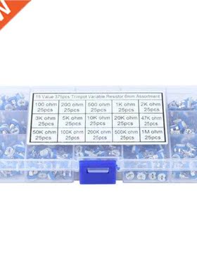 375Pcs 15 Values Potentiometer Variable Resistor Assortment