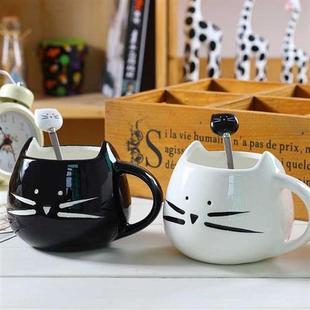 Ceramic Cute Cat Mugs With Spoon Coffee Tea Milk Animal Cups