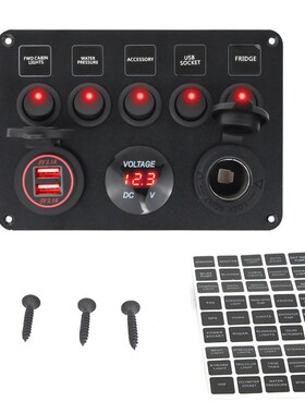 Boat Switch Panel Car Switch Panel Waterproof Digital Voltm