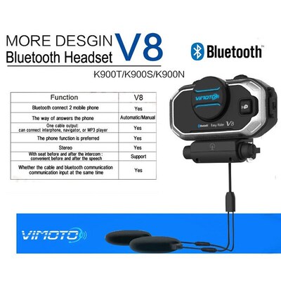 Easy Rider Vimoto V8 Motorbike BT Interphone Motorcycle Blue