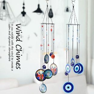 Printed Iron Metal Fengshui Memorial Wind Chimes Rainbow