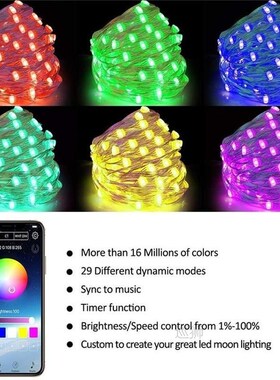 5M/10M USB Christmas Tree Led String Lights with Smart Bluet