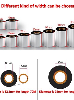 Thermal Transfer Ribbon Resin width 50mm -110mm length 300m