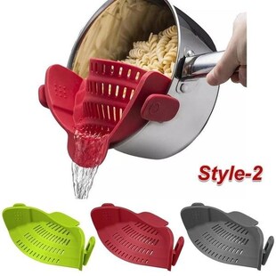 1Pcs slicone Kitchen Strainer Clip Pan Drain Rack Bowl Funne