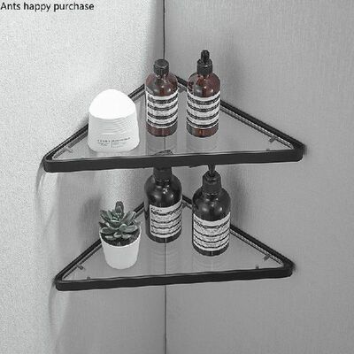 Stainless Steel Glass Wall Shelf Toilet Triangle Shelf