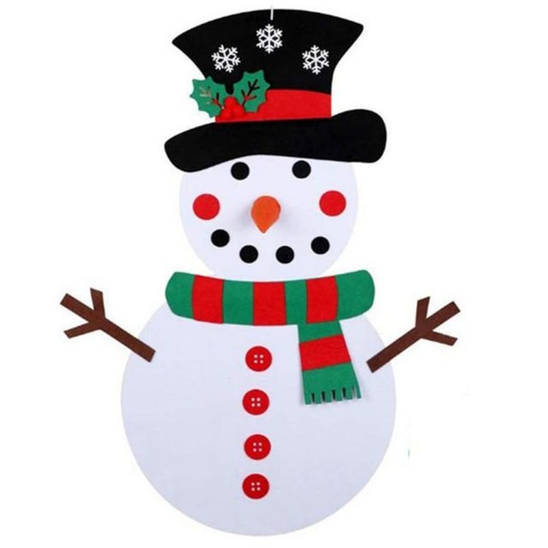 Children Diy Felt Christmas Snowman Christmas Tree Decoratio