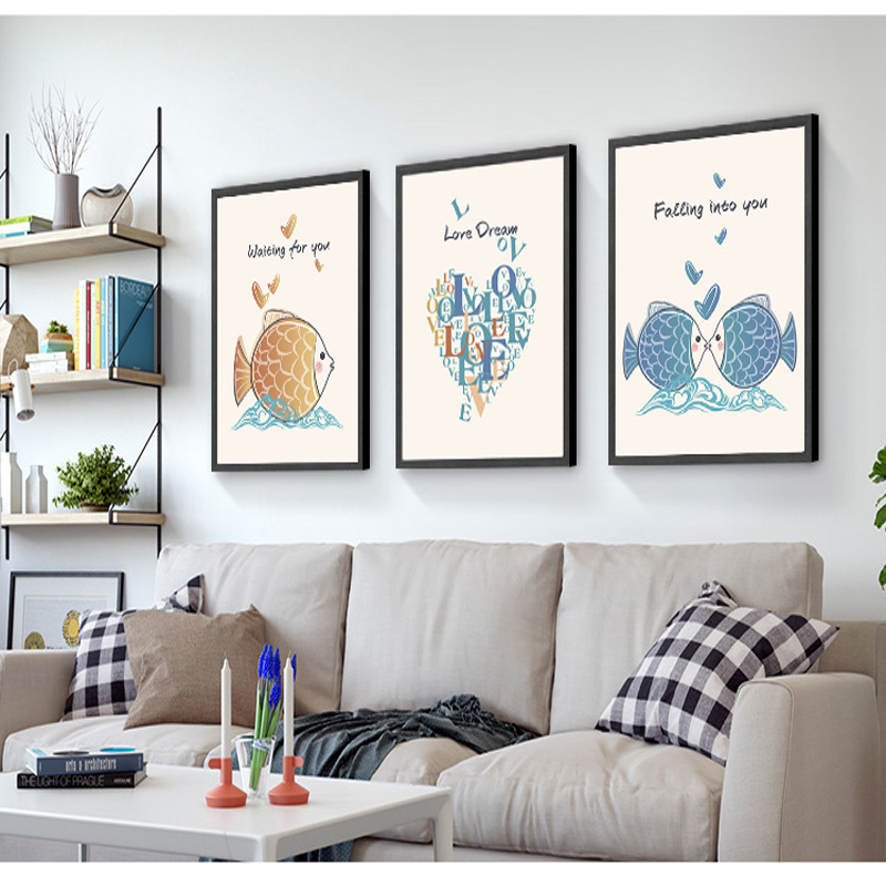 Nordic decorative painting living room sofa background wall
