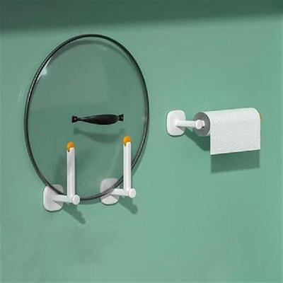L-Shaped Telescopic Hook Sticky Hooks Rotatable Wall Shelf