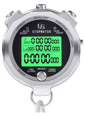 YS Stopwatch Metal Stopwatch Timer with Backlit Multi Lap Me