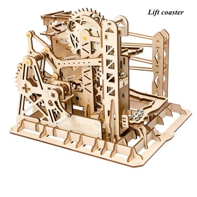 Rokr 4 Kinds Marble Run  DIY Waterwheel Wooden Model Buildin