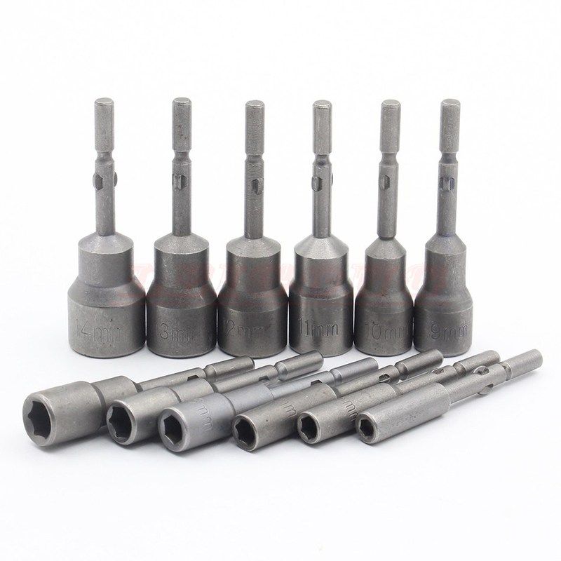 12pcs 801 set Round Shank Power Nut Driver Setter Magnetic H