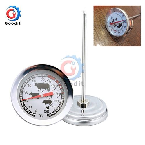 Stainless Steel Pocket Probe Thermometer Gauge For BBQ Meat