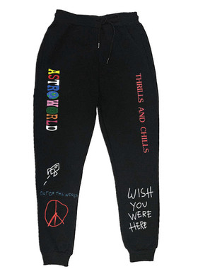 Quality Fleece trousers TRAVIS SCOTT ASTROWORLD Letter Prin