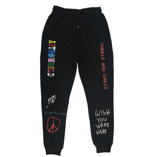 Quality Fleece trousers TRAVIS SCOTT ASTROWORLD Letter Prin