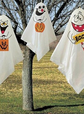 3pcs/set 3 Scary Halloween Hanging Decoration Ghost Bags