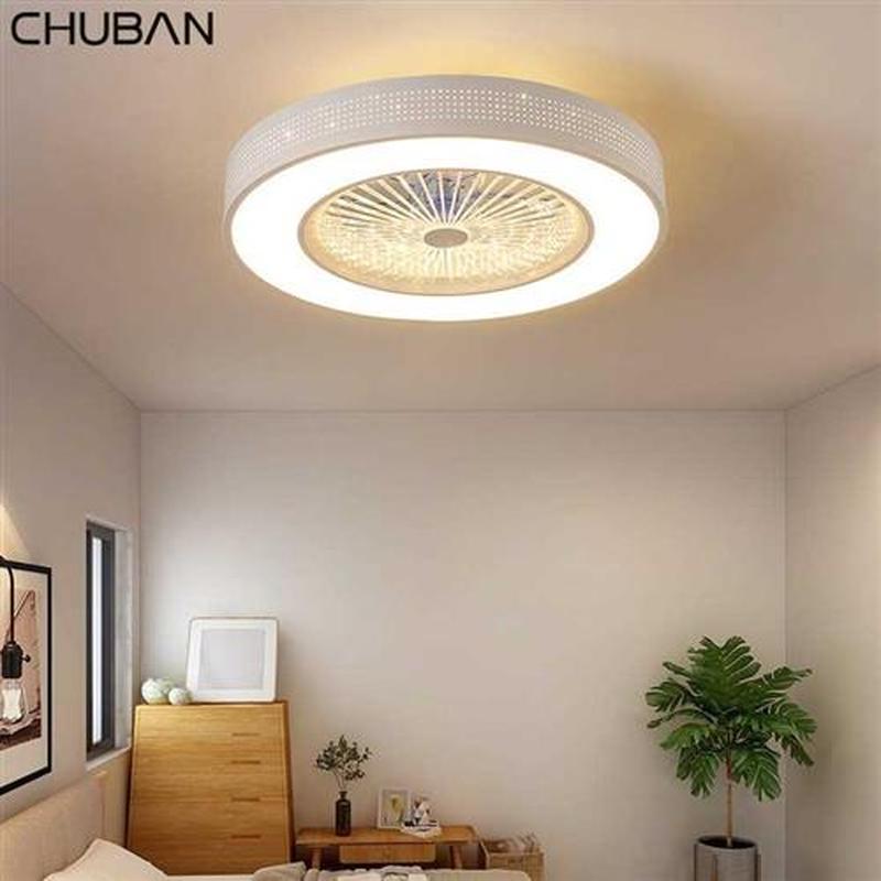 Modern Ceiling Fans with Lights White Painted Iron Acrylic L