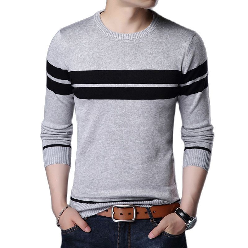 Autumn Men's Knitted Sweater T Shirt Comfy O Neck Lo