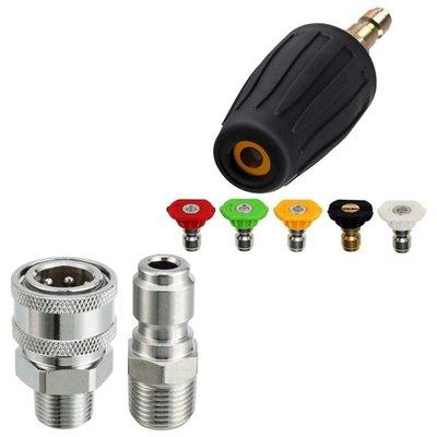 Pressure Washer Adapter Set, 3/8 Inch Quick Connect, Rotatin