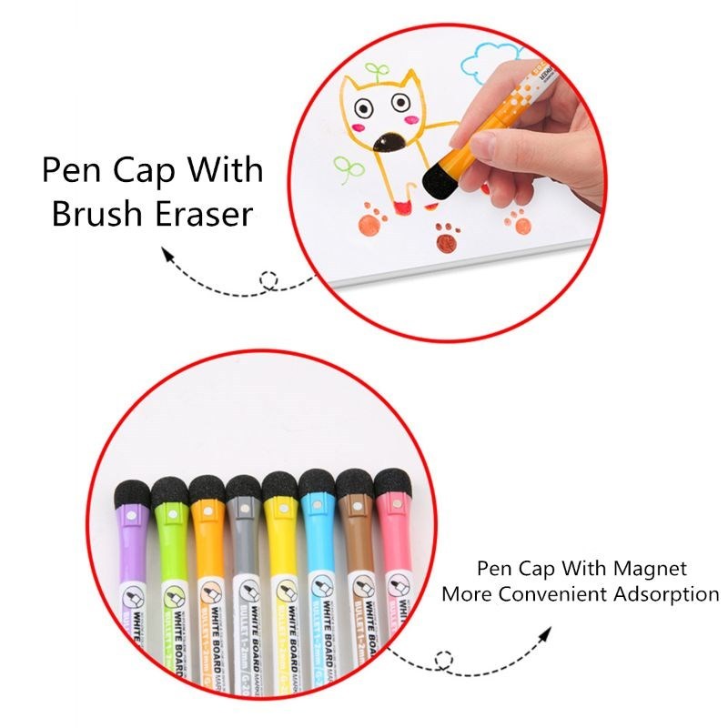 Magnetic Dry Erase Markers (8 Pack) Low Odor White Board Mar