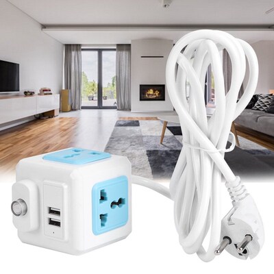 AC 250V Socket Multi Function 4 Outlet Dual USB Power Strip