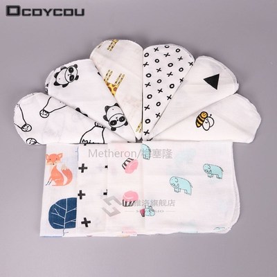 10PCS Kids Baby Cartoon Towel Handkerchief Cotton Muslin Tow