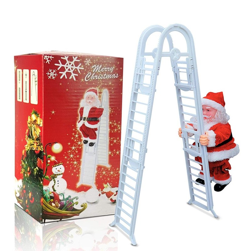 Electric Santa Claus Climbing Ladder Singing Jingle Bells El