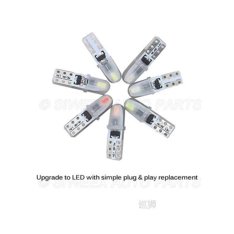 10 Pcs T5 Auto Car Led Bulbs No Polarity Dashboard Lamp 2-30