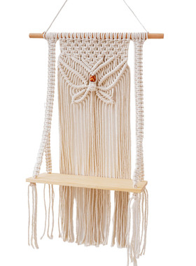 Macrame Wall Shelf Plant Floating Shelves Indoor 15.75 X