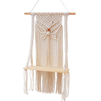 Macrame Wall Shelf Plant Floating Shelves Indoor 15.75 X