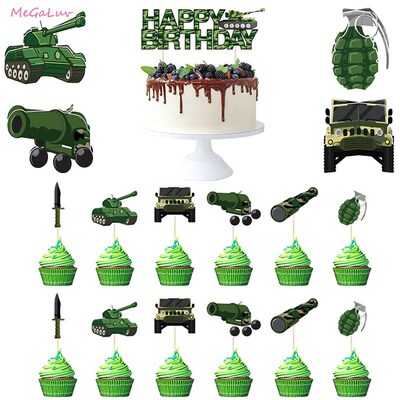 Camouflage Theme Ddecoration For Baby Boy kids Happy Birthda