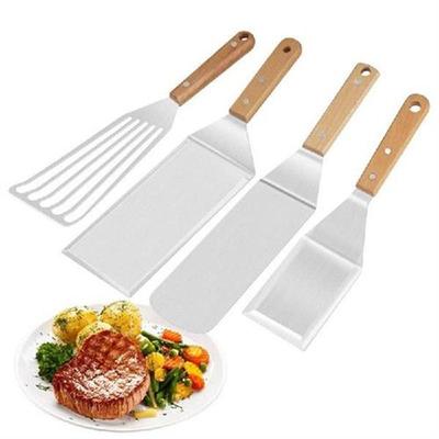 Stainless Steel Spatulas Solid Cooking Spatula With Wooden