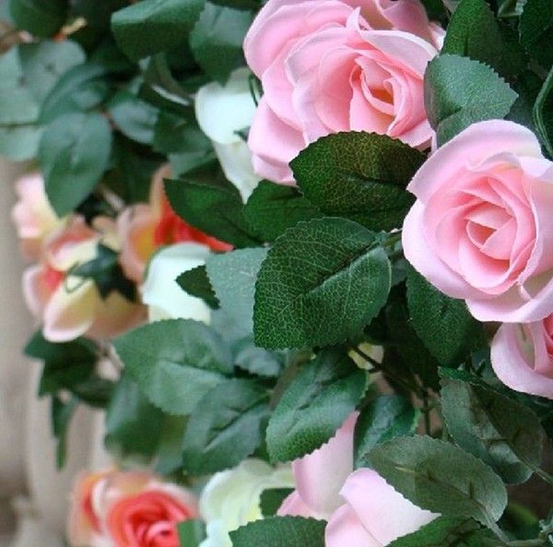 New Arrival Artificial Fake Silk Rose Flower Ivy Vine
