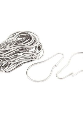 25 pcs calabash shape silver metal shower curtain rings hook
