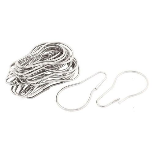 25 pcs calabash shape silver metal shower curtain rings hook