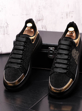 2021 New Men's Luxury Designer Black Rhinestone