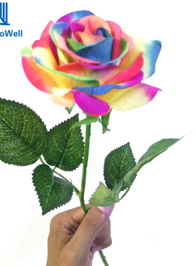 NuoNuoWell 10 PCS Single Stem Colorful Silk Flower