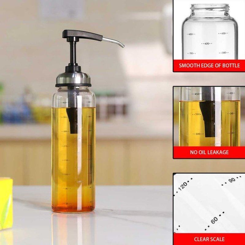 200-500ml Sauce Syrup Dispenser Bottle Glass Olive Oil Wide
