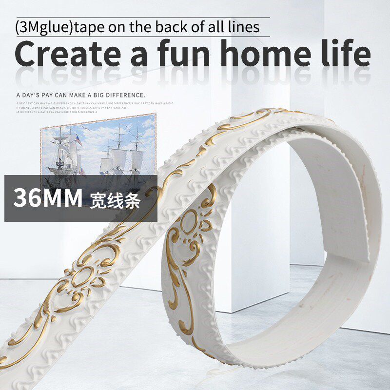Strip Living-Room Full-Body-Mirror Decorative-Line Plaster T