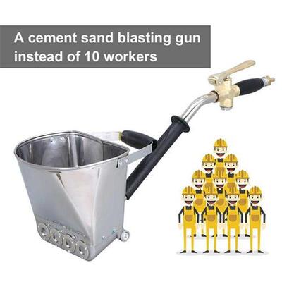 Wall Mortar Sprayer Gun Stucco Shovel Hopper Ladle Cement Sp