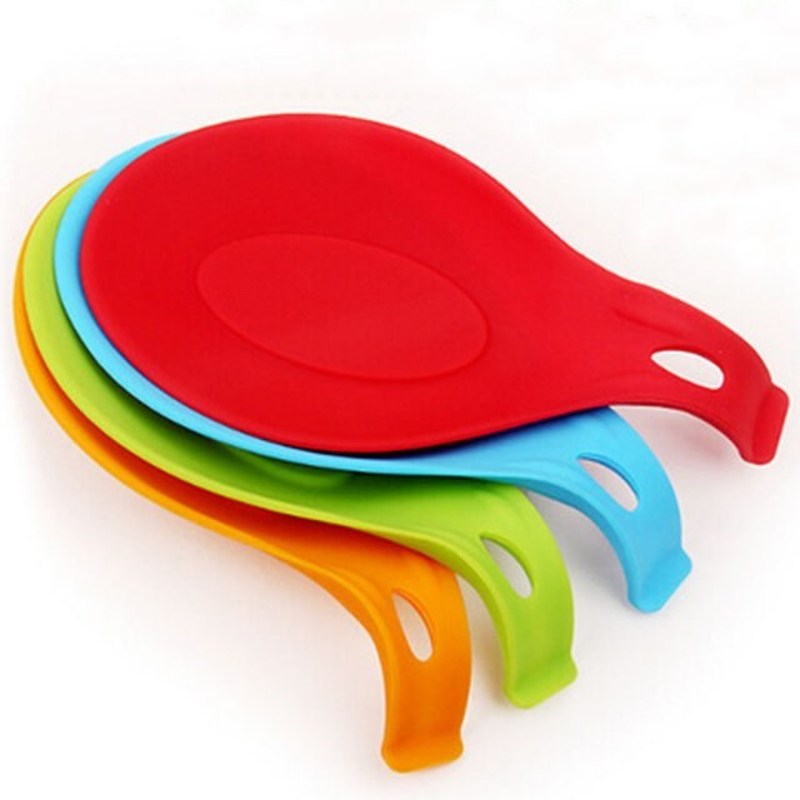 1PC Random Color Multipurpose Silicone Spoon Rest Pad Food G