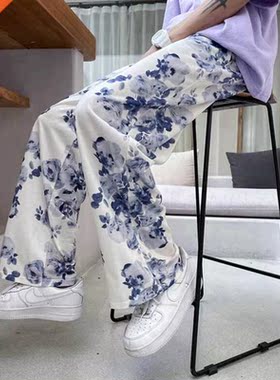 Spring Summer Flower Pants Men	s Fashion Printed
